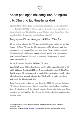 Cam Nang Tham Quan Hai Dang Tien Sa Da Nang Cung Xuantien52hz