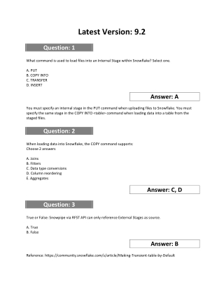 Free SnowPro-Core Learning Cram