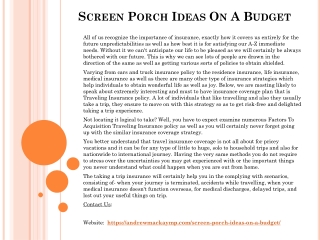 Screen Porch Ideas On A Budget