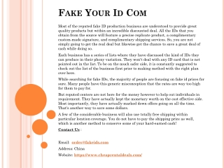 Fake Your Id Com