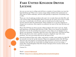 Fake United Kingdom Driver License
