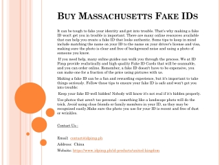 Buy Massachusetts Fake IDs