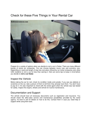 Check for these Five Things in Your Rental Car