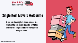 Single Item Movers Melbourne