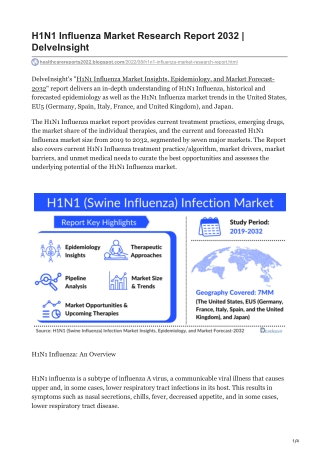 H1N1 Influenza Market Research Report 2032  DelveInsight