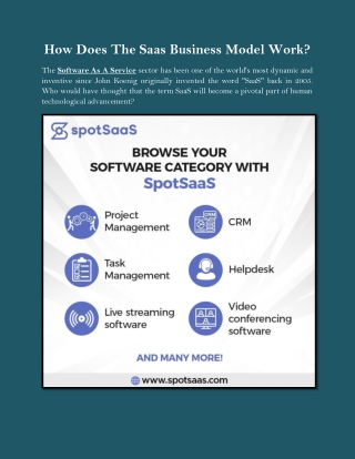 How Does The Saas Business Model Work