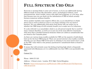 Full Spectrum Cbd Oils