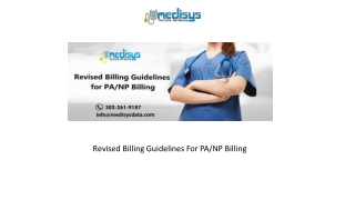 Revised Billing Guidelines For PA NP Billing