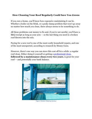 How Cleaning Your Roof Regularly Could Save You £000s