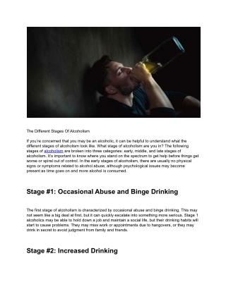 The Different Stages Of Alcoholism (1)