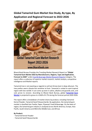 Global Tamarind Gum Market Research Report 2022-2026
