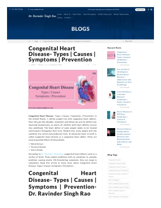 Congenital Heart Disease- Types- Causes-  Symptoms - Prevention