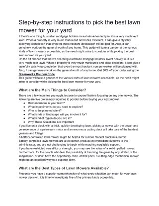 Step-by-step instructions to pick the best lawn mower for your yard