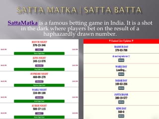 Why Pro Satta Matka Players Play Live Satta Batta only?