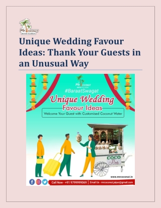 Unique Wedding Favour Ideas Thank Your Guests in an Unusual Way