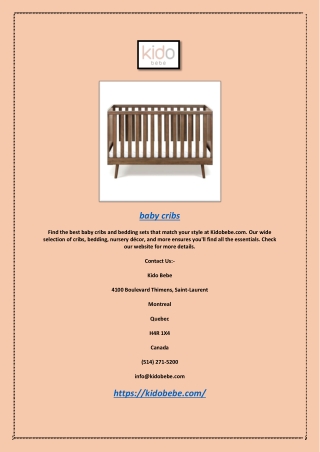 Baby Cribs | Kidobebe.com