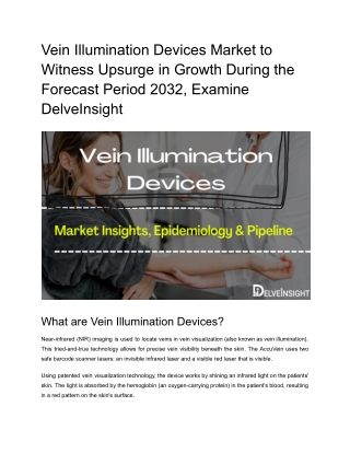 Vein Illumination Devices Market Epidemiology Forecast & Trends