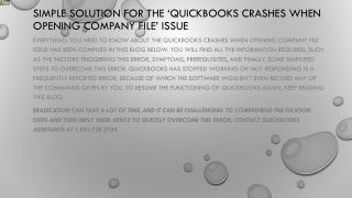 Easy way to terminate QuickBooks crashes when opening company file issue