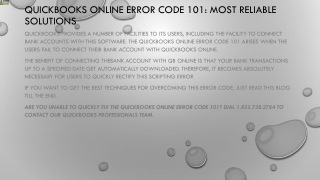 Easy way to resolve QuickBooks Online Error Code 101