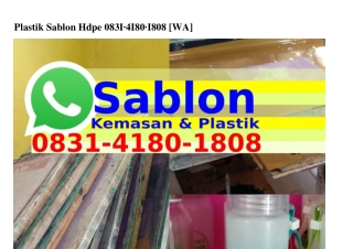 Plastik Sablon Hdpe ౦83I·ㄐI8౦·I8౦8(WA)