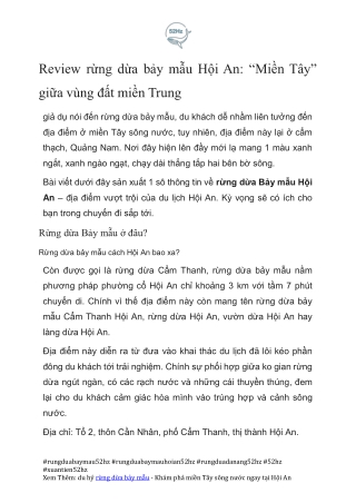 Cam Nang Tham Quan Rung Dua Bay Mau Cung Xuantien52hz