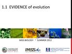 1.1 EVIDENCE of evolution