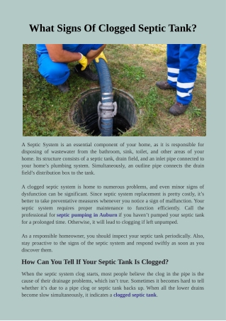 What Signs Of Clogged Septic Tank?