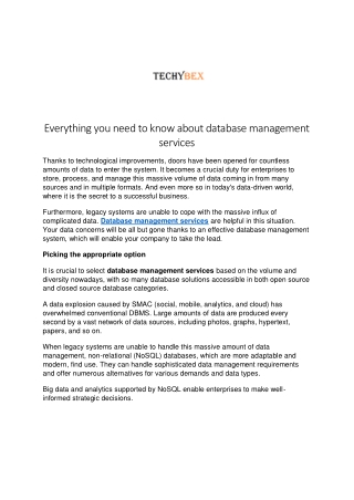 Everything you need to know about database management services