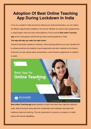 Best online Teaching app