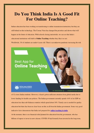 Online teaching in india