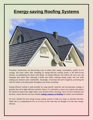 Ways for Energy-efficient Roofing System