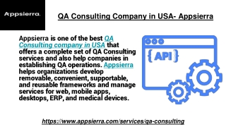 QA Consulting Company in USA- Appsierra