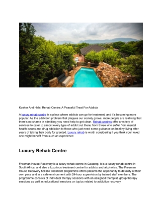 Kosher And Halal Rehab Centre_ A Peaceful Treat For Addicts