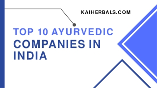 Top 10 Ayurvedic Companies in India