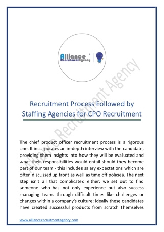 chief product officer recruitment