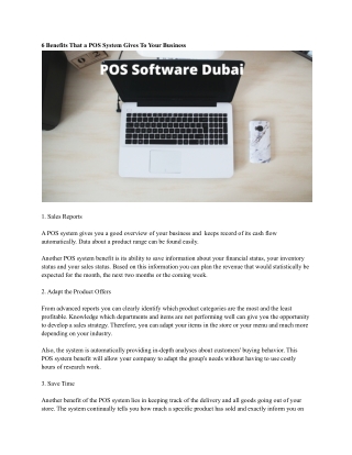 POS Software Dubai