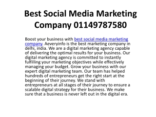 Best Social Media Marketing Company 01149787580