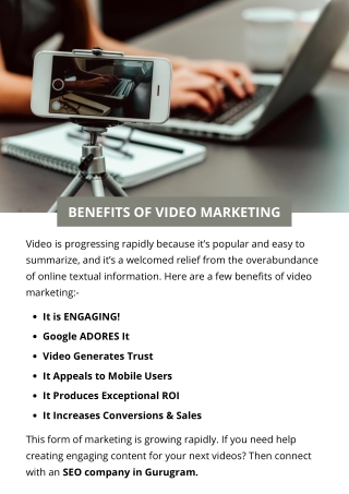 BENEFITS OF VIDEO MARKETING