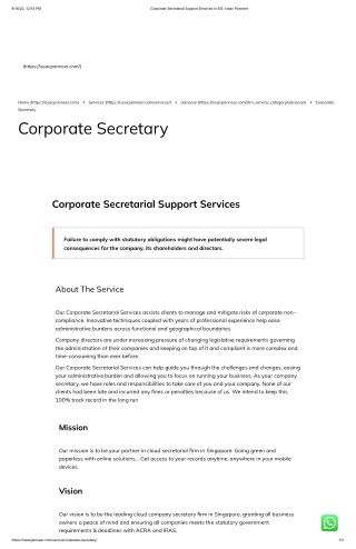 Corporate Secretarial Support Services In SG