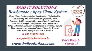 Online Readymade Alipay Clone System - DOD IT SOLUTIONS