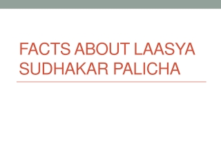 Facts About Laasya Sudhakar Palicha