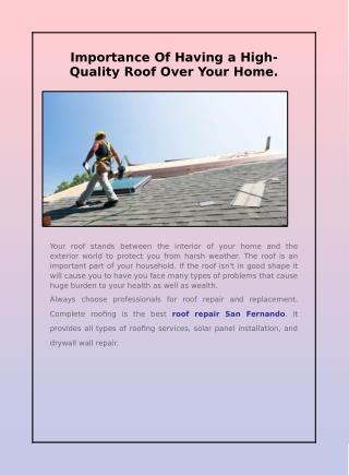 The Main Purpose Of The Roof