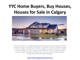 YYC Home Buyers, Buy Houses, Houses for Sale in Calgary se