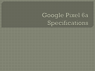 Google Pixel 6a Specifications