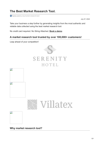 The Best Market Research Tool