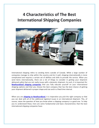 4 Characteristics of The Best International Shipping Companies