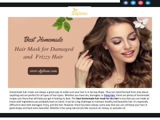 BEST HOMEMADE HAIR MASK FOR DAMAGED AND FRIZZY HAIR