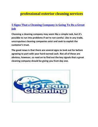 professional exterior cleaning services