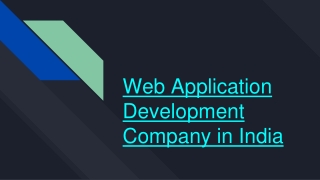 web application development company in india