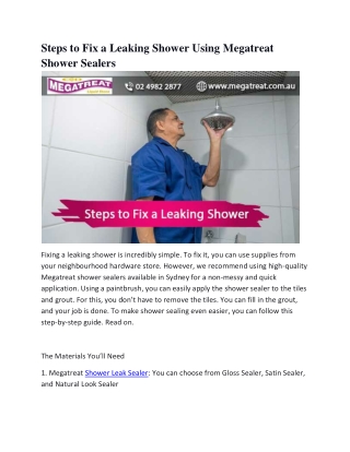 Steps to Fix a Leaking Shower Using Megatreat Shower Sealers